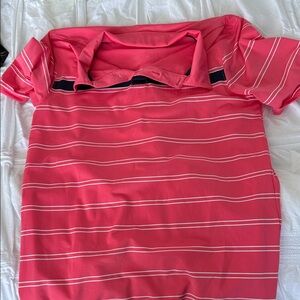 crown & ivy Pink Striped Polo Shirt